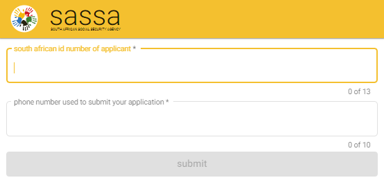 official sassa status check form